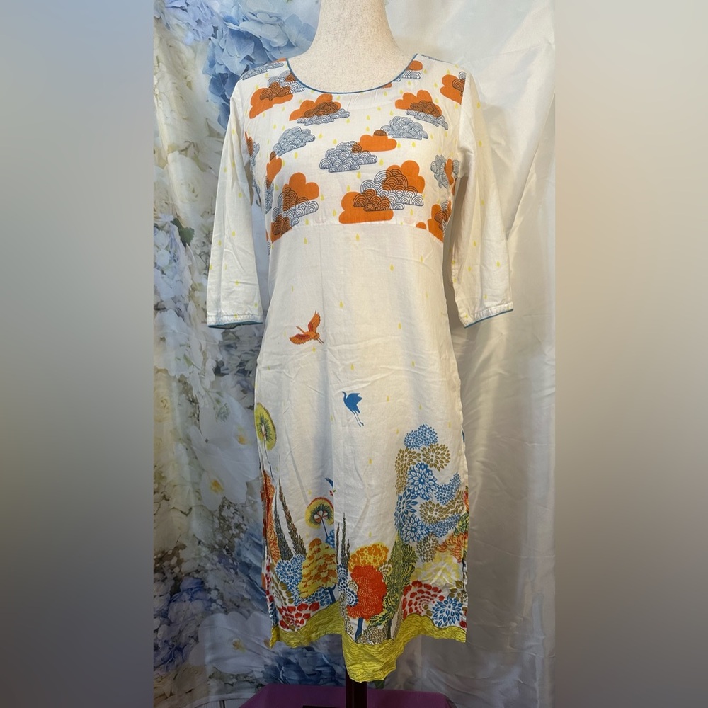 Colorful Women's Tunic with Cloud and Nature Print *READ